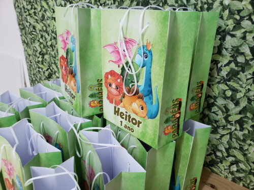 Dinossauro Baby Sacola Personalizada Pronta Entrega