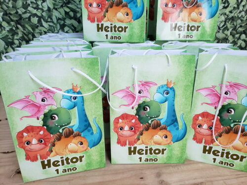 Dinossauro Baby Sacola Personalizada Pronta Entrega