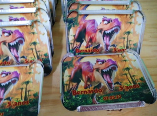 Dinossauro Marmitinhas Personalizadas 20 Unidades P Entrega