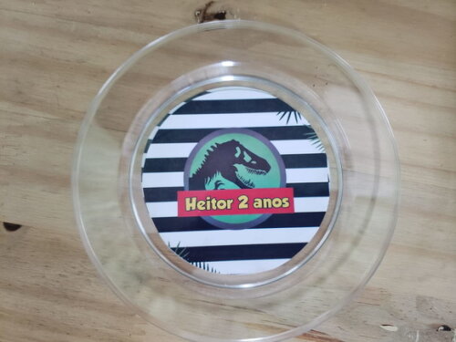 Dinossauro Prato Sobremesa Personalizado Pronta Entrega