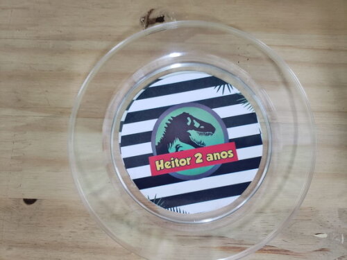 Dinossauro Prato Sobremesa Personalizado Pronta Entrega