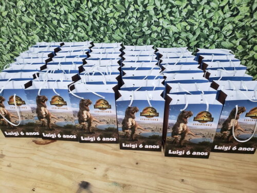 Dinossauro Sacola Personalizada Pronta Entrega