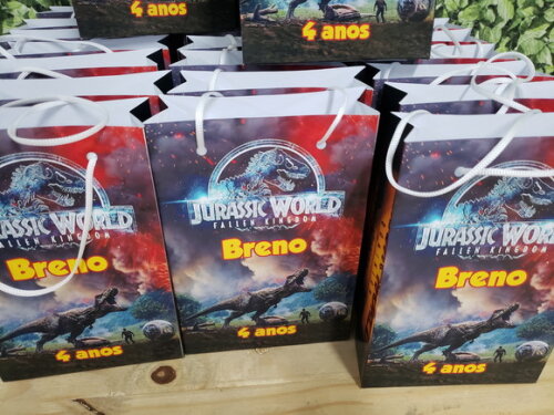 Dinossauros Jurassic World Sacola Personalizada P Entrega