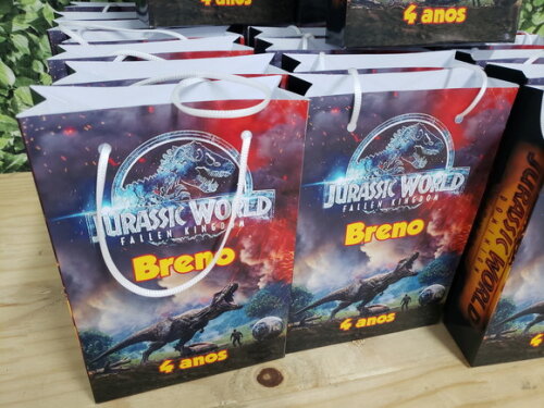 Dinossauros Jurassic World Sacola Personalizada P Entrega