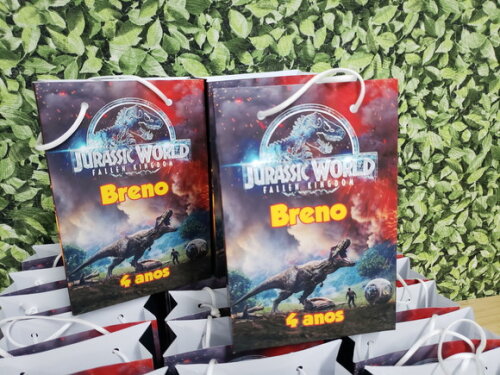 Dinossauros Jurassic World Sacola Personalizada P Entrega