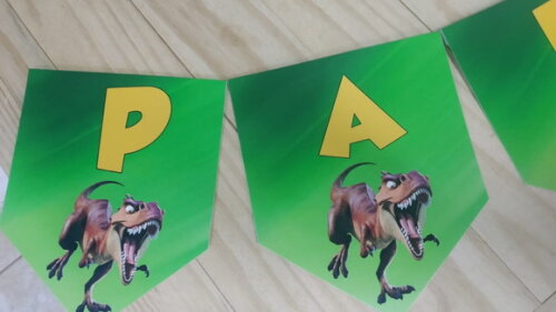 Dinossauros Varal Parabéns Mais Nome Pronta Entrega
