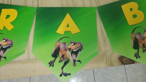Dinossauros Varal Parabéns Mais Nome Pronta Entrega