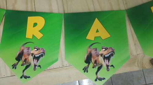 Dinossauros Varal Parabéns Mais Nome Pronta Entrega