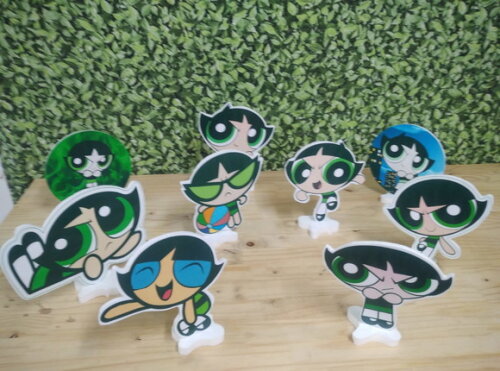 Docinho Poderosas Kit Displays de Mesa 9 Peças Pronta Entreg