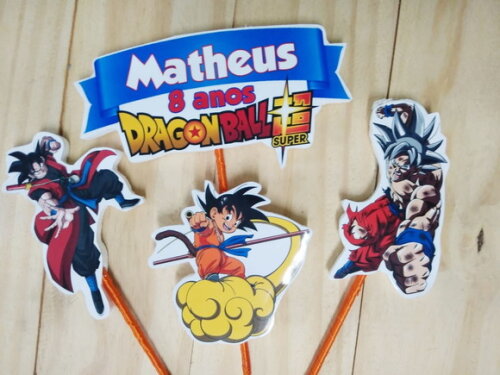 Dragon Ball Topo de Bolo Personalizado