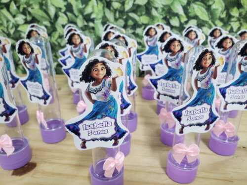 Encanto Tubetes com Apliques Personalizados Pronta Entrega