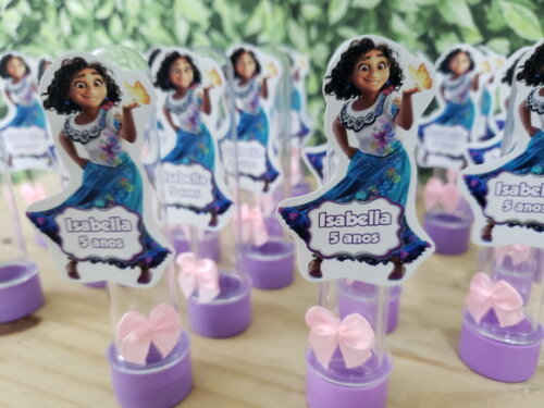 Encanto Tubetes com Apliques Personalizados Pronta Entrega