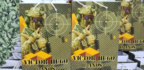 Exercito Sacola Personalizada Pronta Entrega Div Tamanhos
