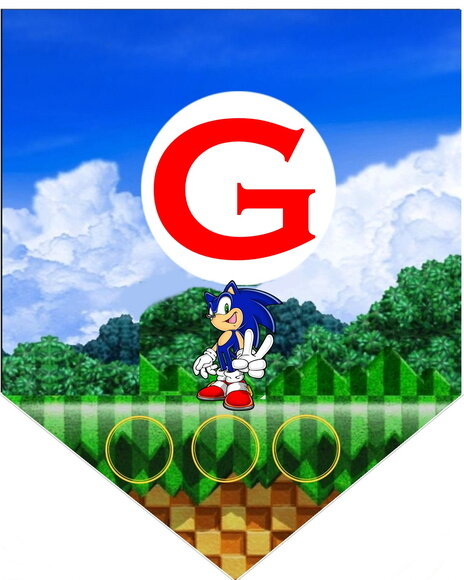 Faixa com Parabens + Nome Tema Sonic