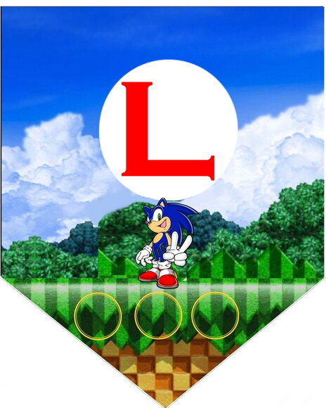 Faixa com Parabens + Nome Tema Sonic