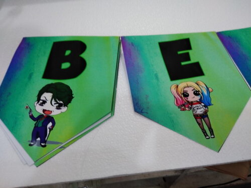 Faixa Parabens Coringa e Arlequina Baby Personalizado