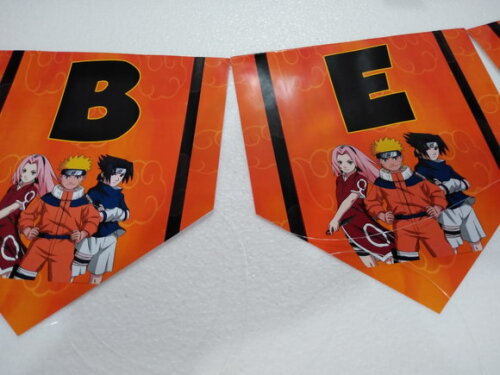 Faixa Parabéns Mais Nome Naruto Personalizada