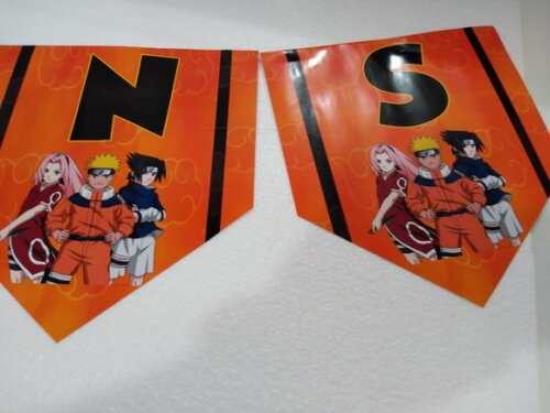 Faixa Parabéns Mais Nome Naruto Personalizada