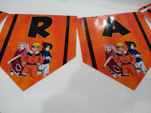 Faixa Parabéns Mais Nome Naruto Personalizada