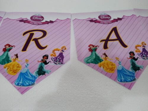 Faixa Parabens Princesas Mais Nome Personalizada