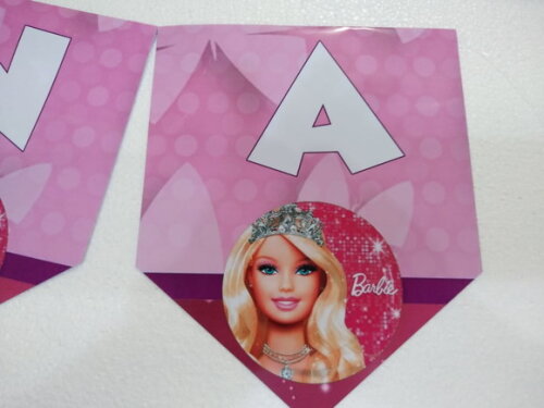 Faixa Varal Barbie Personalizada Parabéns Mais Nome