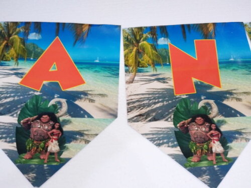 Faixa Varal Moana Parabens Mais Nome
