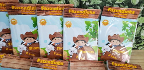 Fazendinha Caderninho Colorir Personalizado com Giz de Cera
