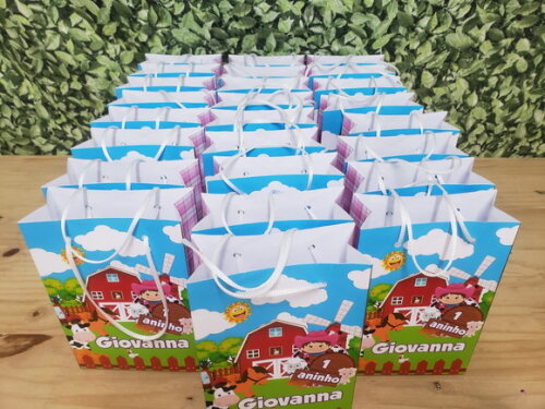Fazendinha Menina Sacola Personalizada Pronta Entrega