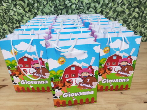 Fazendinha Menina Sacola Personalizada Pronta Entrega