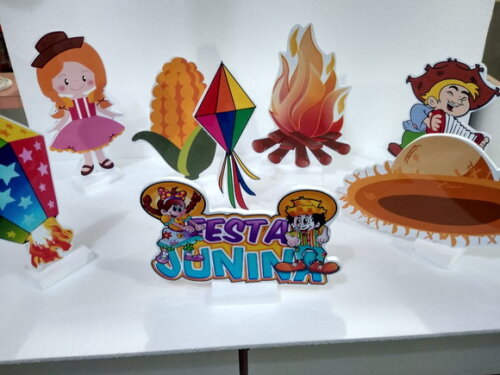 Festa Junina Kit de Mesa Displays 8 Peças Pronta Entrega
