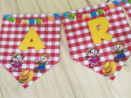 Festa Junina Varal Arraiá Mais Nome Pronta Entrega.