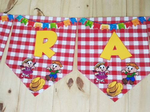 Festa Junina Varal Arraiá Mais Nome Pronta Entrega.