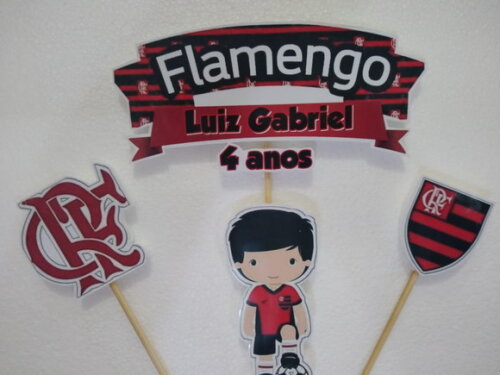 Flamengo Topo de Bolo Personalizado Pronta Entrega