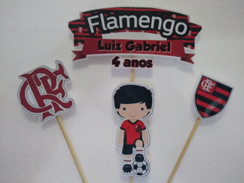 Flamengo Topo de Bolo Personalizado Pronta Entrega