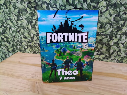 Fortnite Sacola Personalizada Tam 24x17x8 cm Pronta Entrega
