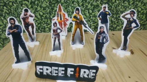 Free Fire Kit de Mesa Displays 9 Peças Pronta Entrega