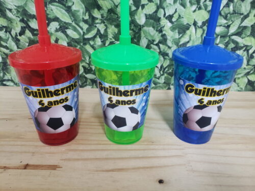 Futebol Copo Canudo Personalizado Pronta Entrega