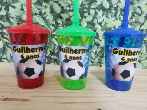 Futebol Copo Canudo Personalizado Pronta Entrega