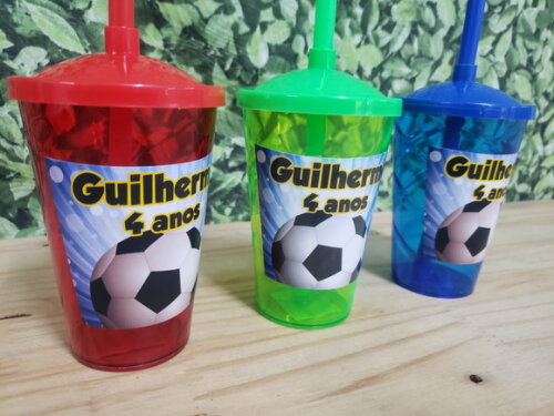 Futebol Copo Canudo Personalizado Pronta Entrega