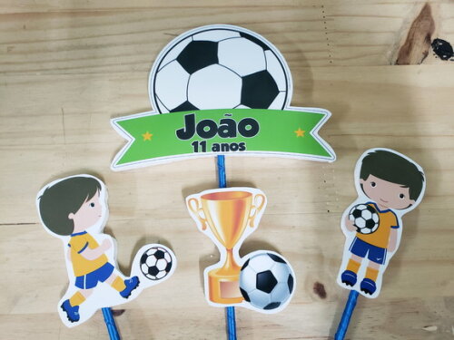 Futebol Neutro Topo de Bolo Personalizado
