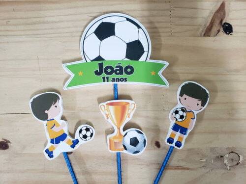 Futebol Neutro Topo de Bolo Personalizado