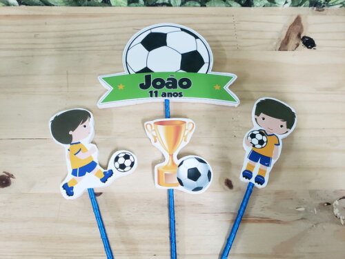 Futebol Neutro Topo de Bolo Personalizado