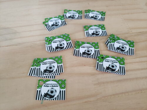 Futebol Tag Personalizada Tamanho 4x3 cm Pronta Entrega