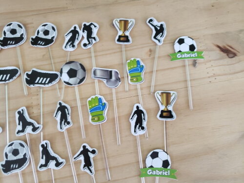 Futebol Topper para Docinhos Kit 36 Unidades Pronta Entrega