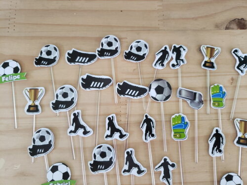 Futebol Topper para Docinhos Kit 36 Unidades Pronta Entrega