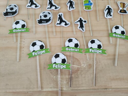Futebol Topper para Docinhos Kit 36 Unidades Pronta Entrega