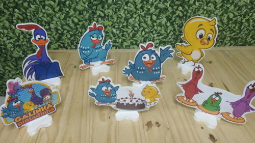 Galinha Pintadinha Kit de Mesa Displays 7 Peças P Entrega