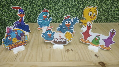 Galinha Pintadinha Kit de Mesa Displays 7 Peças P Entrega