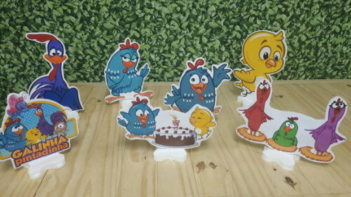 Galinha Pintadinha Kit de Mesa Displays 7 Peças P Entrega