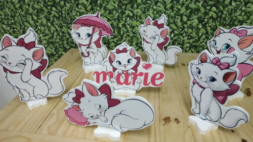 Gata Marie Kit de Mesa Tipo Displays 7 Peças Pronta Entrega